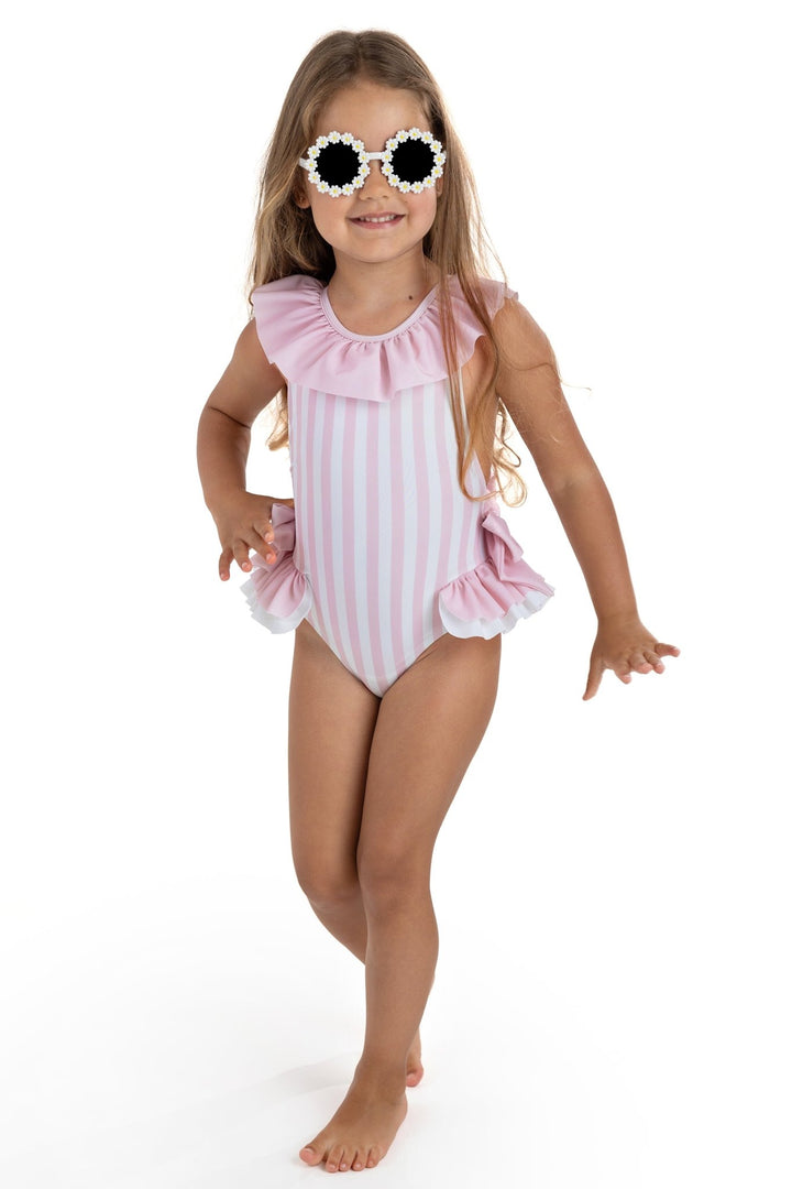 Meia Pata PINK STRIPES "Salerno" Swimsuit - Millie and John