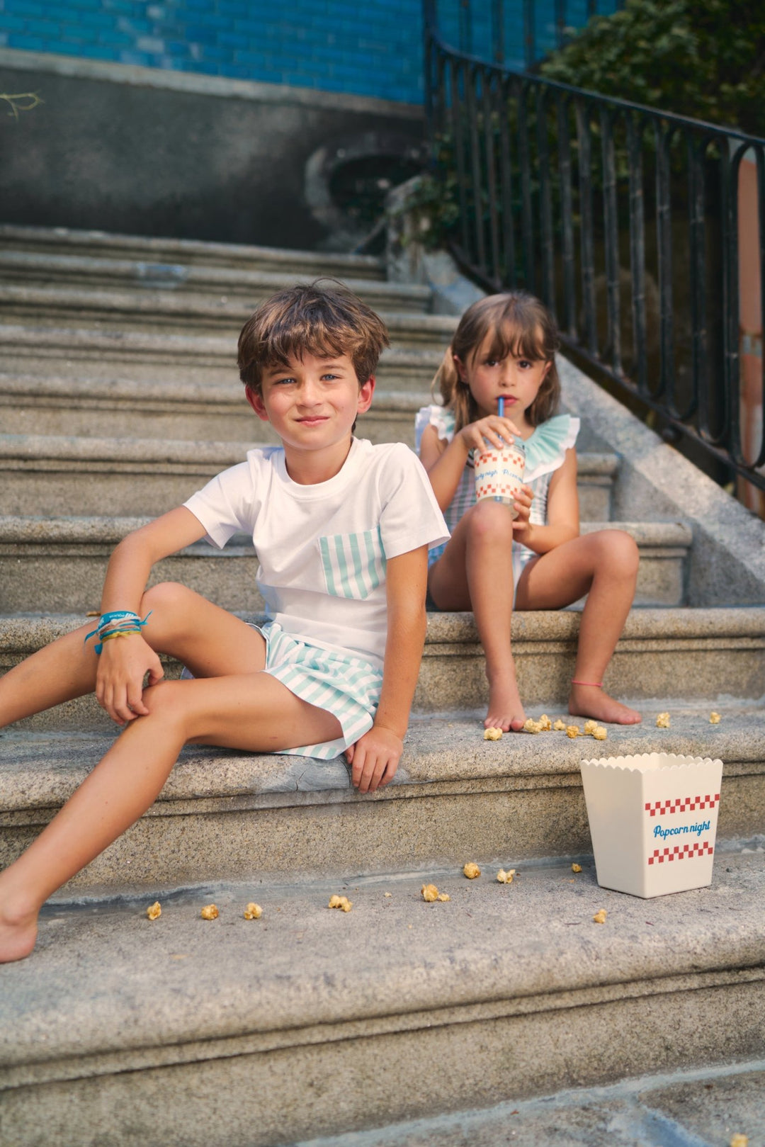 Meia Pata PREORDER 🛑 MINT STRIPES Board Shorts - Millie and John