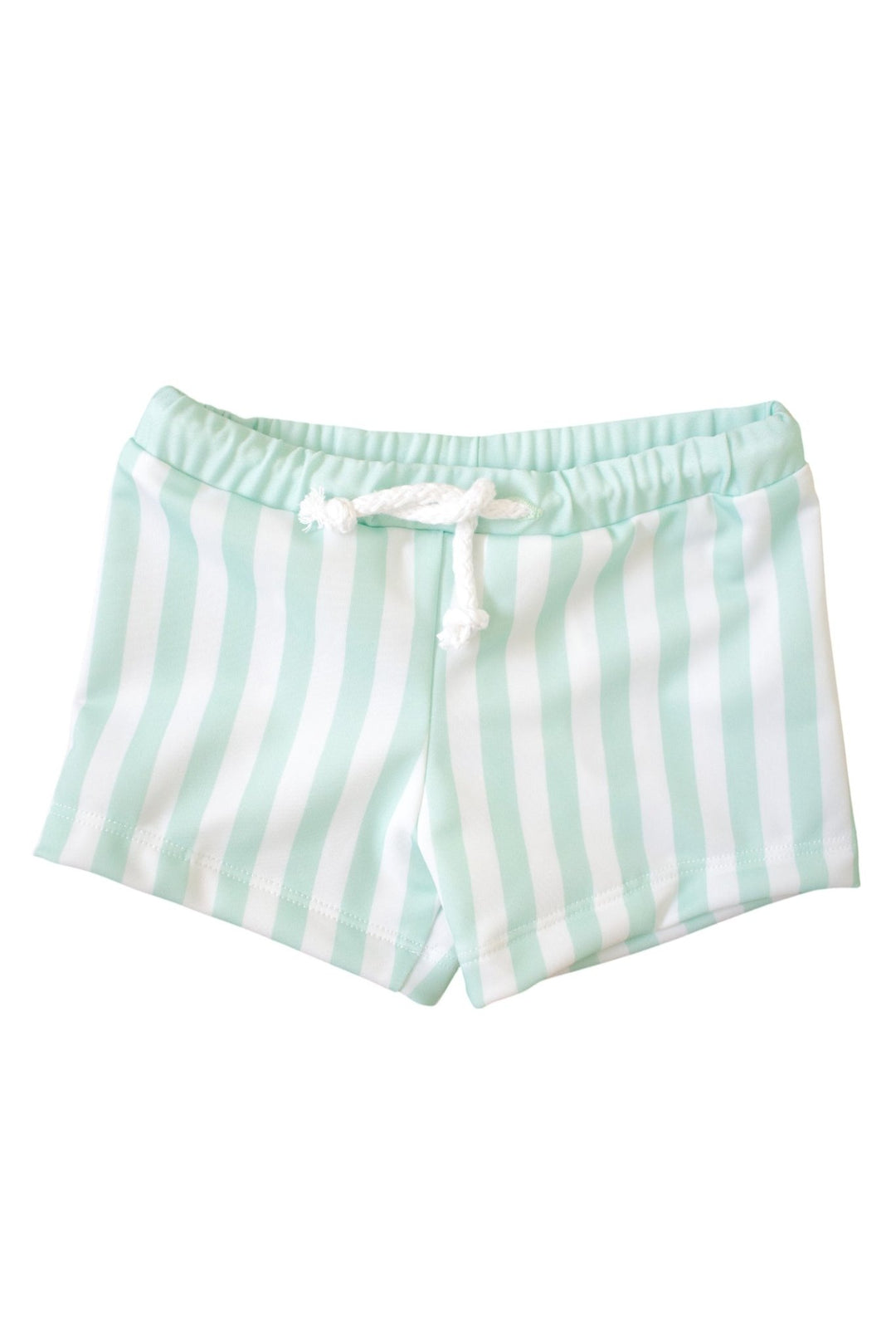 Meia Pata PREORDER 🛑 MINT STRIPES Lycra Swim Shorts - Millie and John