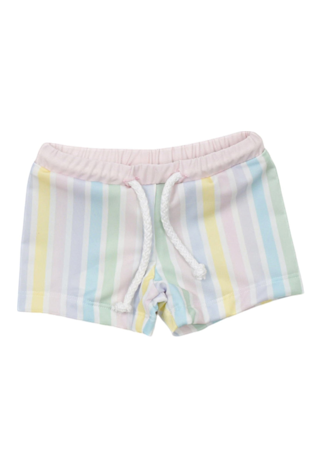 Meia Pata PREORDER 🛑 PASTEL STRIPES Lycra Swim Shorts - Millie and John