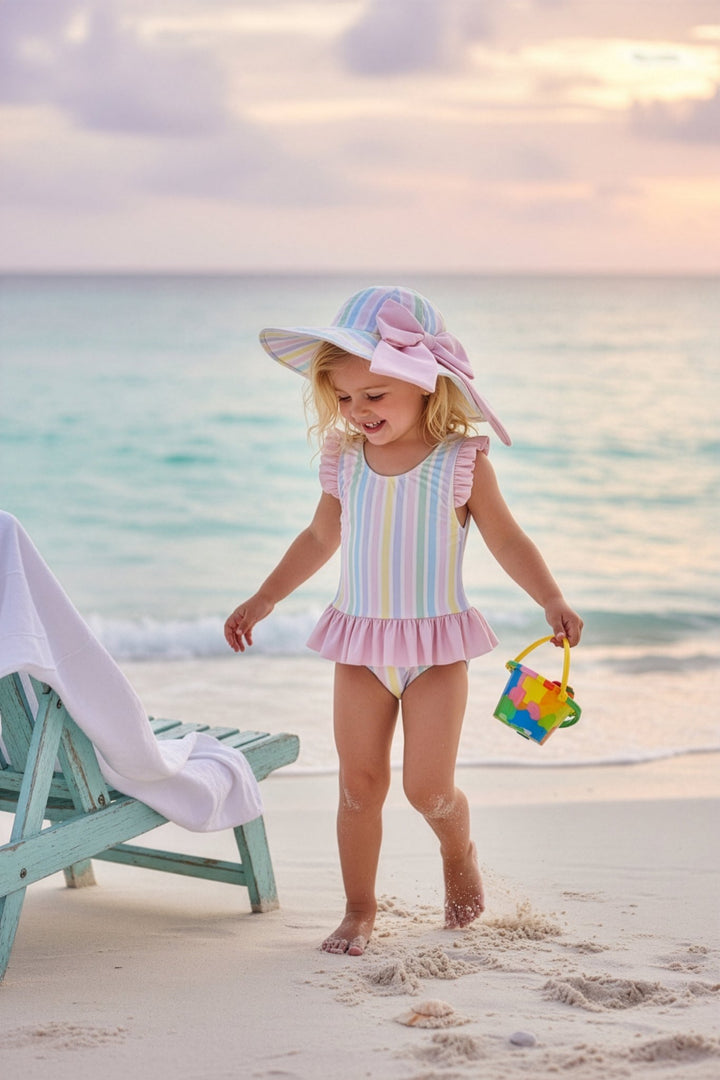 Meia Pata PREORDER 🛑 PASTEL STRIPES "Saona" Swimsuit - Millie and John