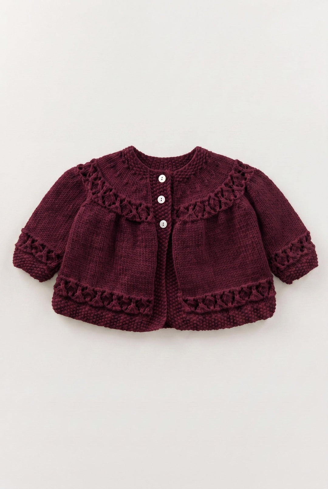 Millie and John Bespoke Bespoke Burgundy Matinee Jacket - Millie and John