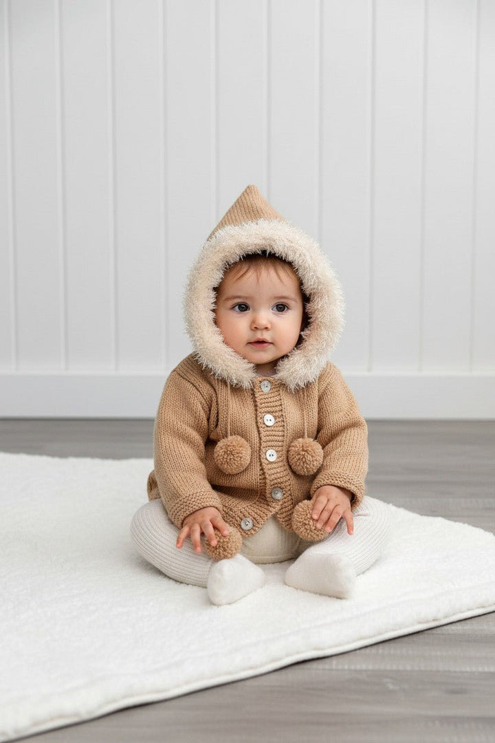 Millie and John Bespoke Bespoke Camel Faux Fur Hoodie - Millie and John
