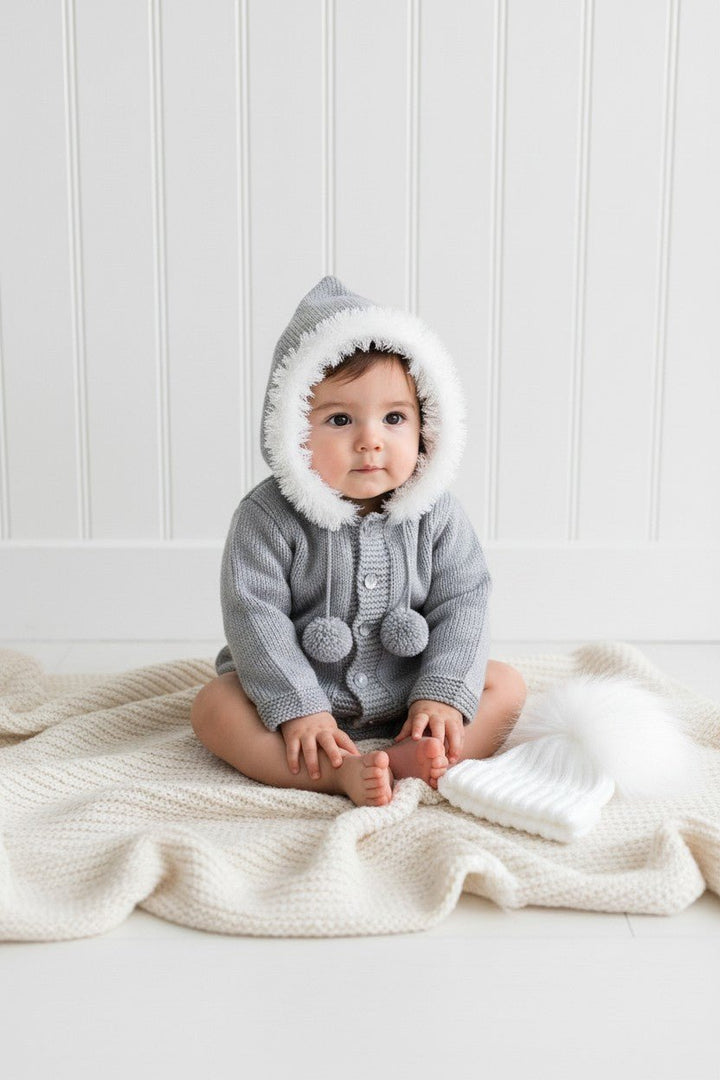 Millie and John Bespoke Bespoke Grey Faux Fur Hoodie - Millie and John