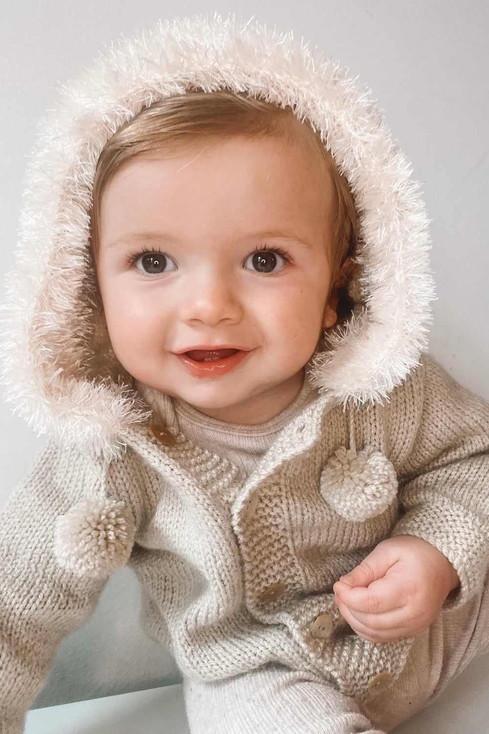 Millie and John Bespoke Bespoke Stone Faux Fur Hoodie - Millie and John