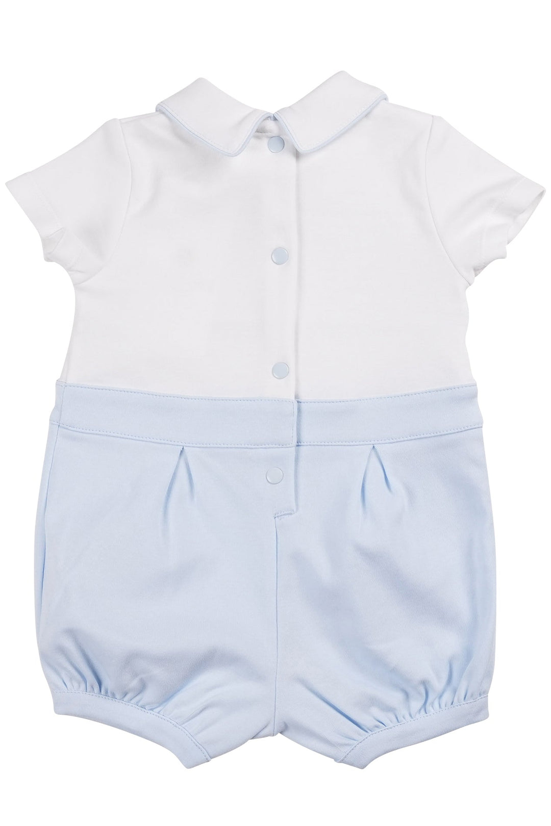 Mintini "Alexander" Baby Blue Smocked Romper - Millie and John