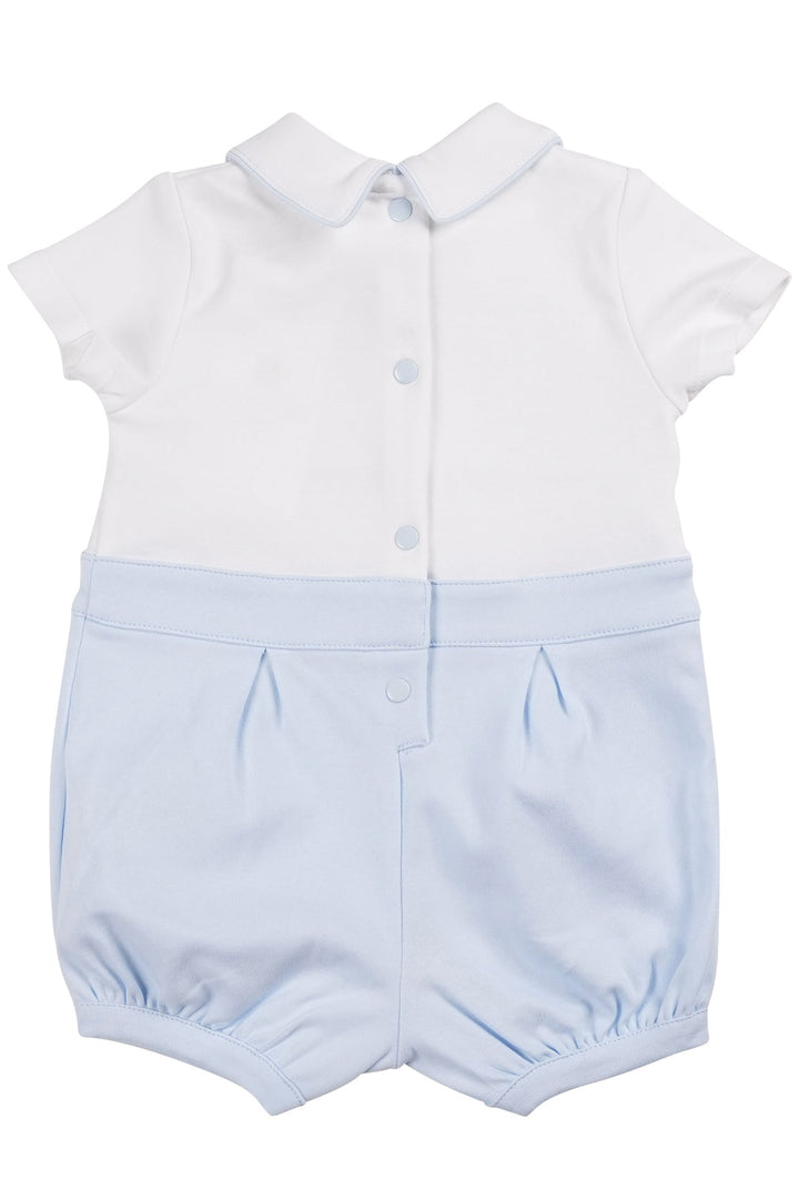 Mintini "Alexander" Baby Blue Smocked Romper - Millie and John