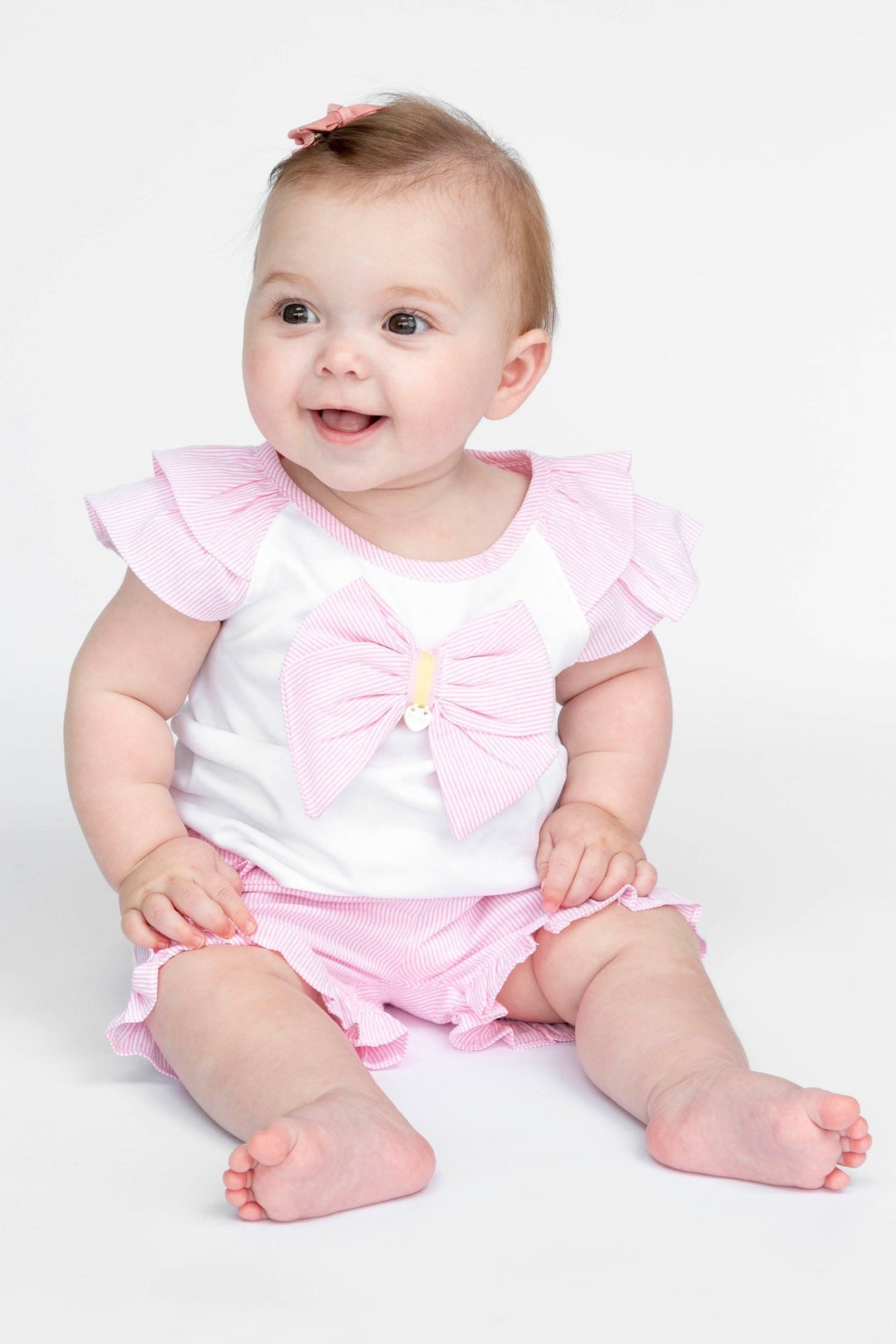 Mintini Baby "Elodie" Striped Blouse & Shorts - Millie and John