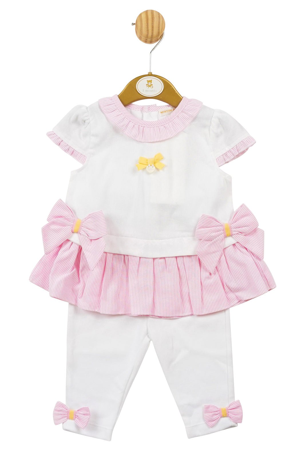 Mintini Baby "Imogen" Pink Striped Blouse & Leggings - Millie and John