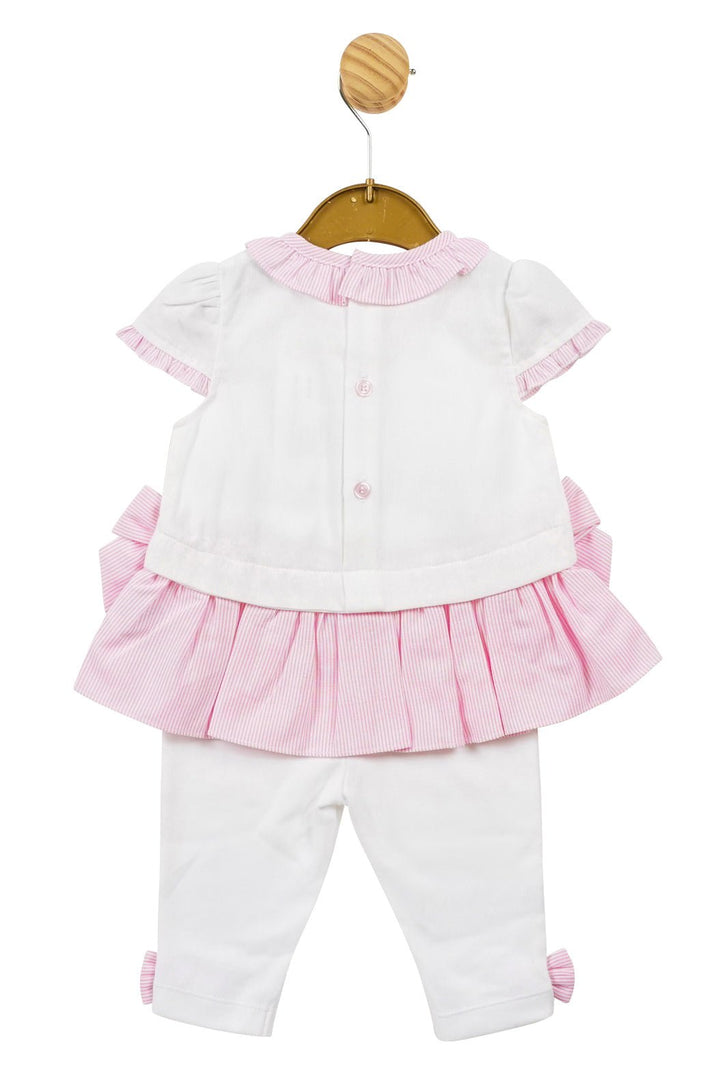 Mintini Baby "Imogen" Pink Striped Blouse & Leggings - Millie and John