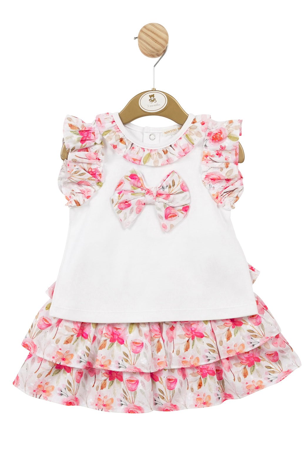 Mintini Baby "Josephine" Hot Pink Floral Top & Skirt - Millie and John