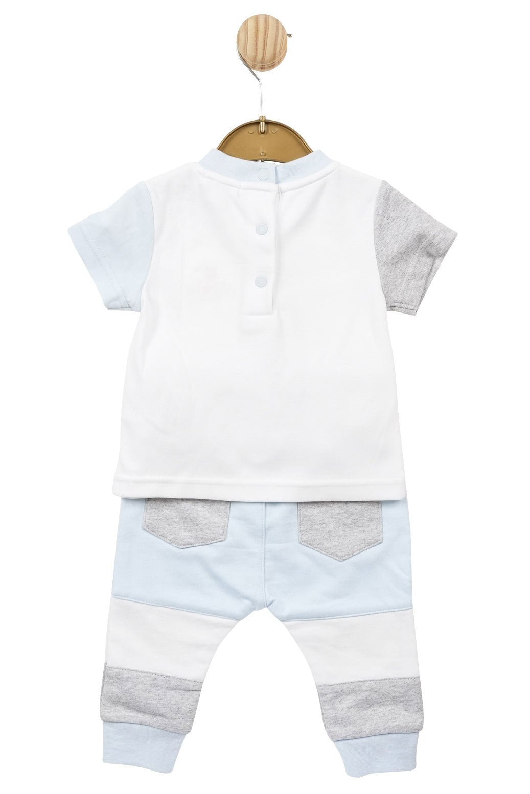 Mintini Baby "Luke" Baby Blue Colour Block Tracksuit - Millie and John