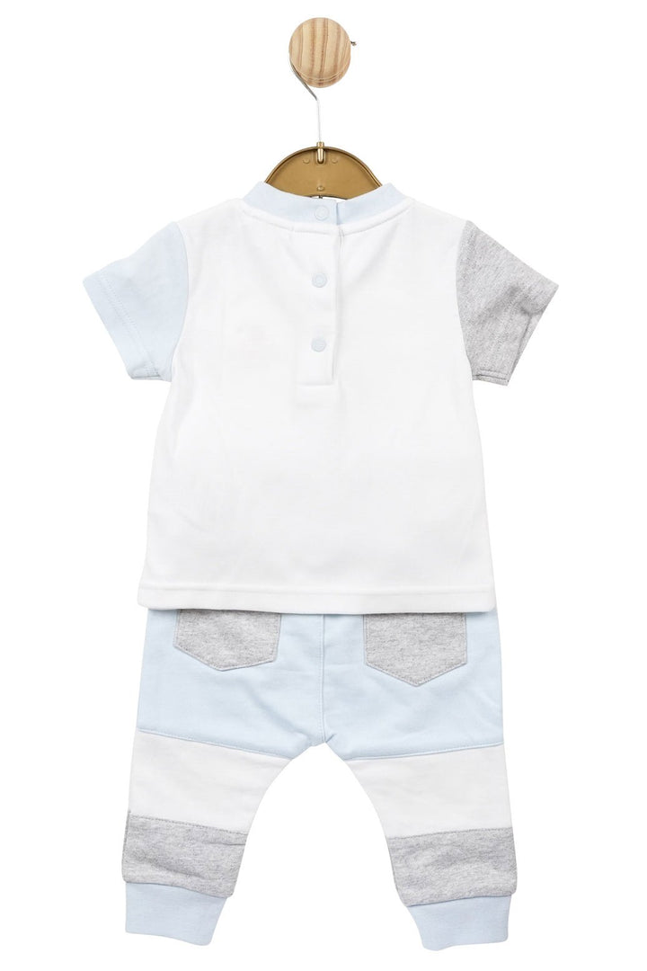 Mintini Baby "Luke" Baby Blue Colour Block Tracksuit - Millie and John