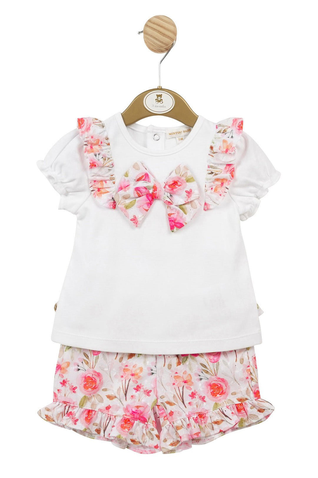Mintini Baby "Phoebe" Hot Pink Floral Top & Shorts - Millie and John