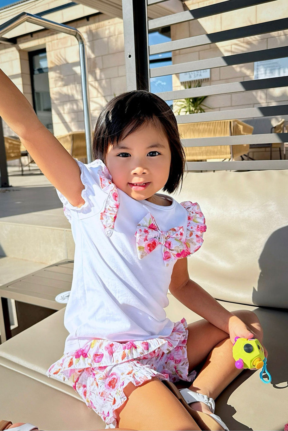 Mintini Baby "Phoebe" Hot Pink Floral Top & Shorts - Millie and John