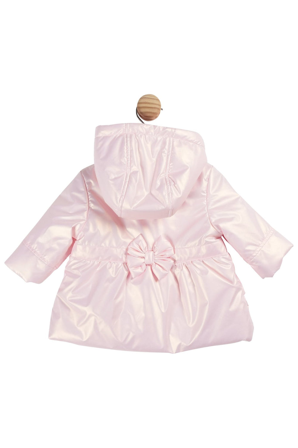 Mintini Baby Pink Iridescent Frilly Bow Coat - Millie and John