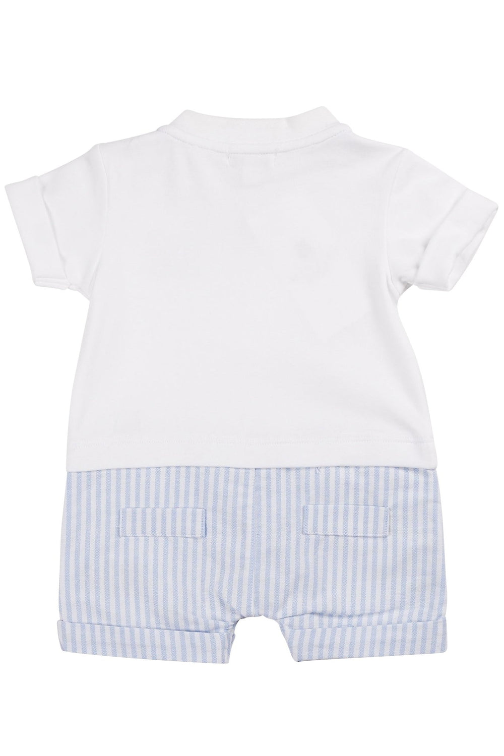 Mintini "Caleb" White & Blue Striped Romper - Millie and John