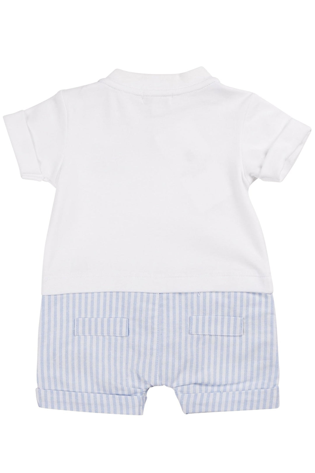 Mintini "Caleb" White & Blue Striped Romper - Millie and John