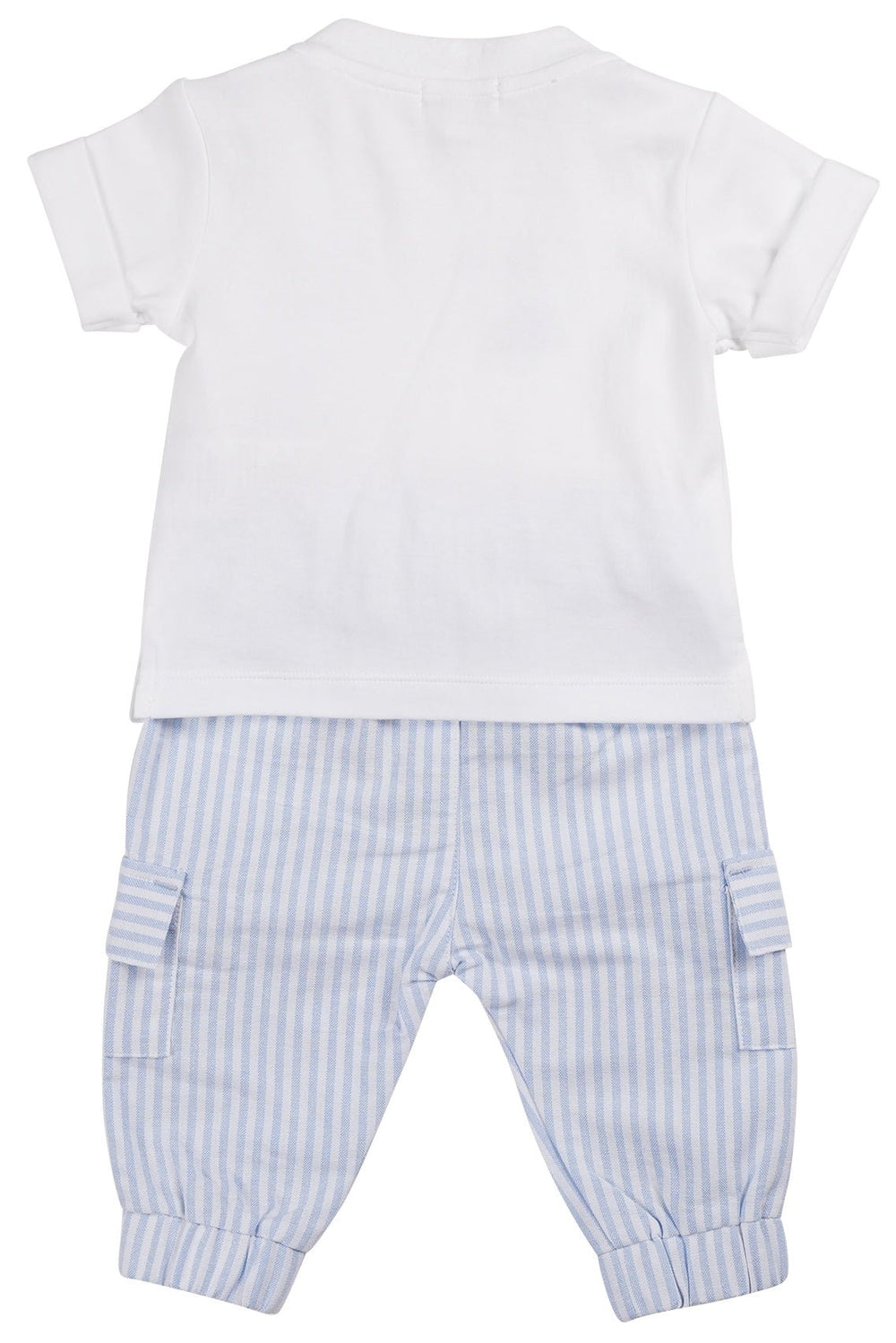 Mintini "Declan" White & Blue Striped T-Shirt & Cargo Trousers - Millie and John