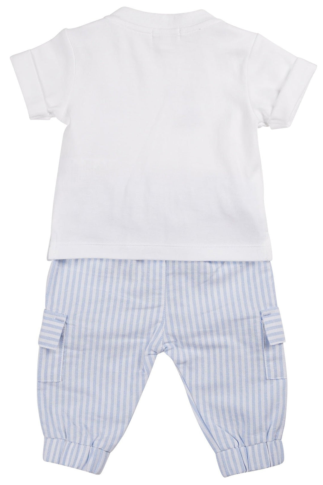 Mintini "Declan" White & Blue Striped T-Shirt & Cargo Trousers - Millie and John