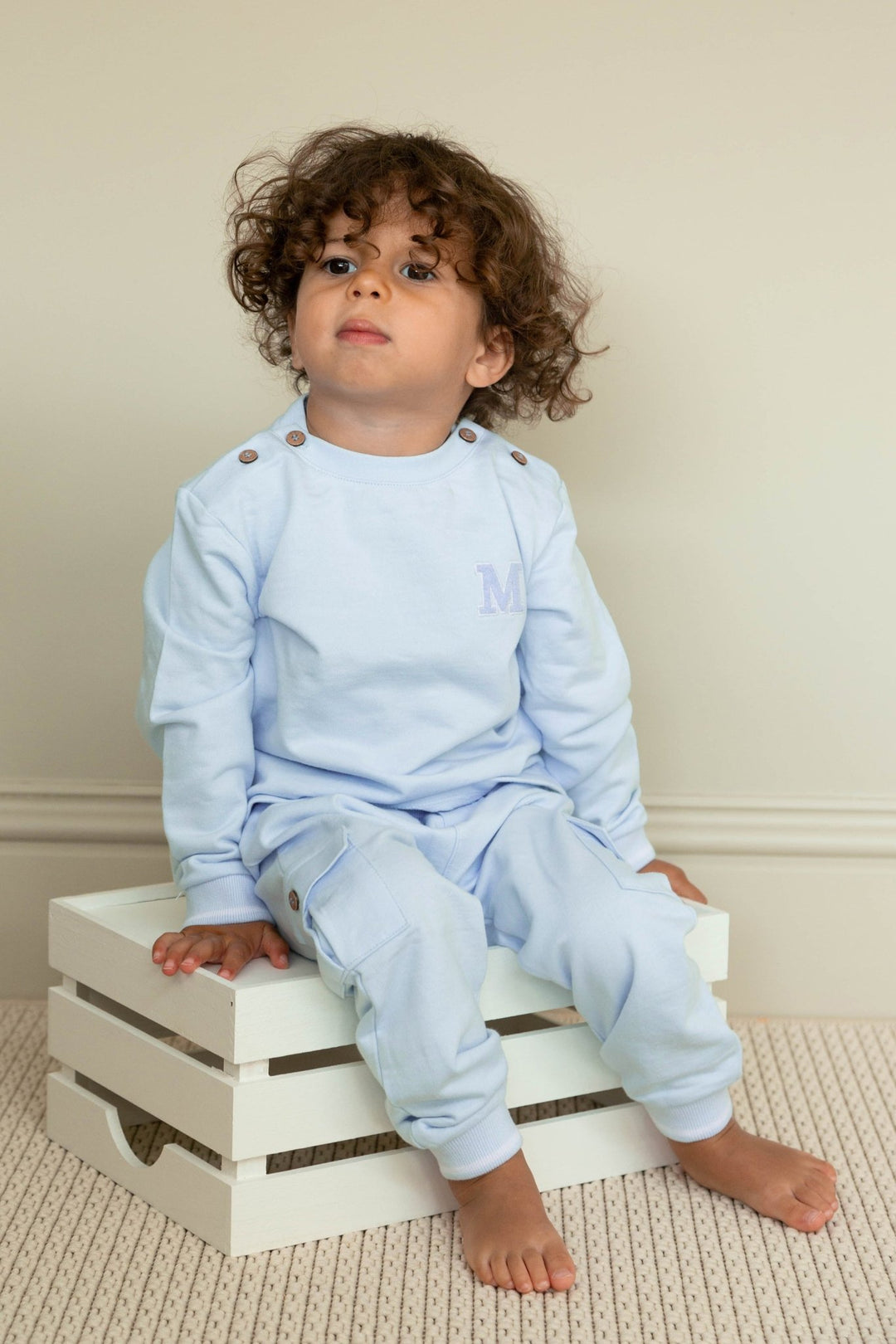 Mintini "Dominic" Baby Blue Sweatshirt & Cargo Joggers - Millie and John