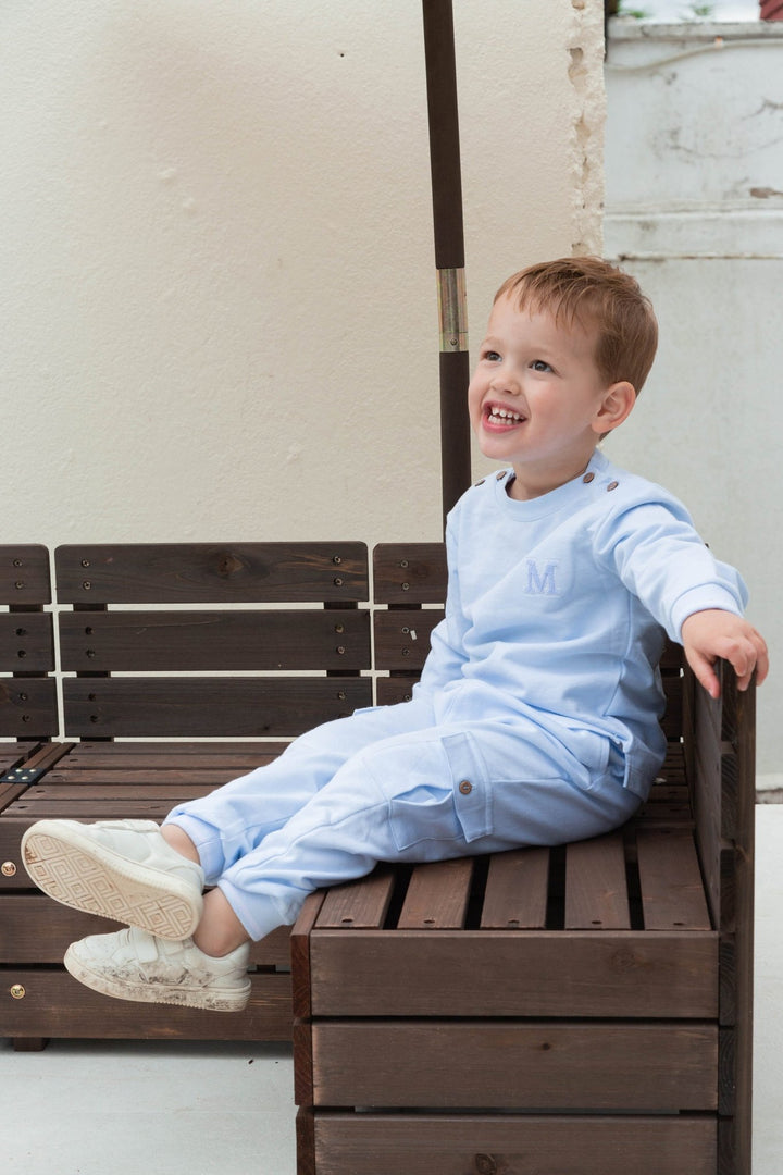 Mintini "Dominic" Baby Blue Sweatshirt & Cargo Joggers - Millie and John