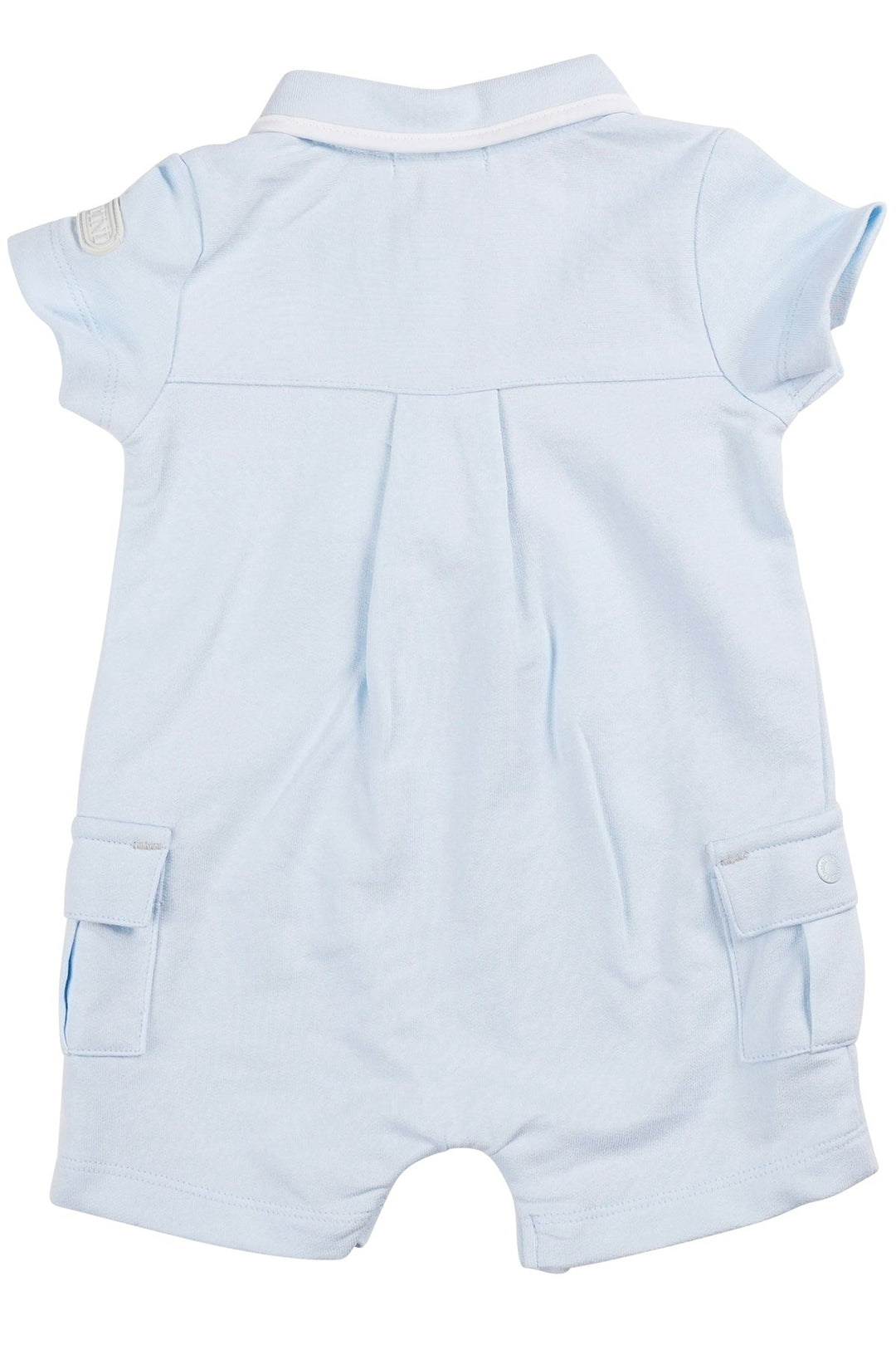 Mintini "Dylan" Baby Blue Cargo Romper - Millie and John