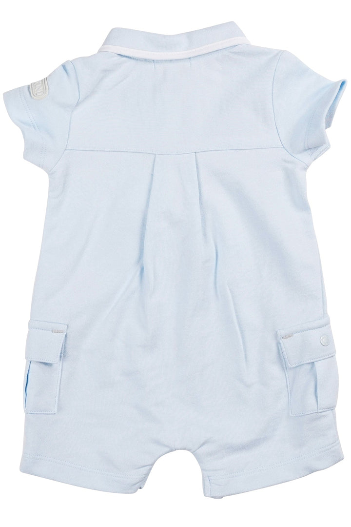 Mintini "Dylan" Baby Blue Cargo Romper - Millie and John