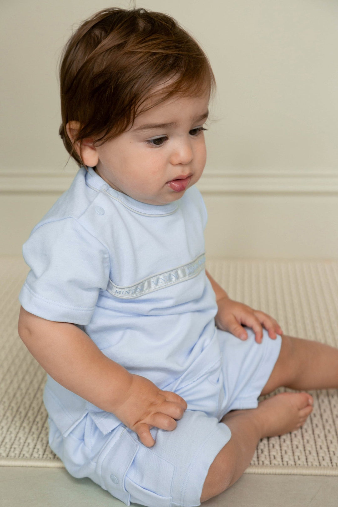 Mintini "Evan" Baby Blue T-Shirt & Cargo Shorts - Millie and John