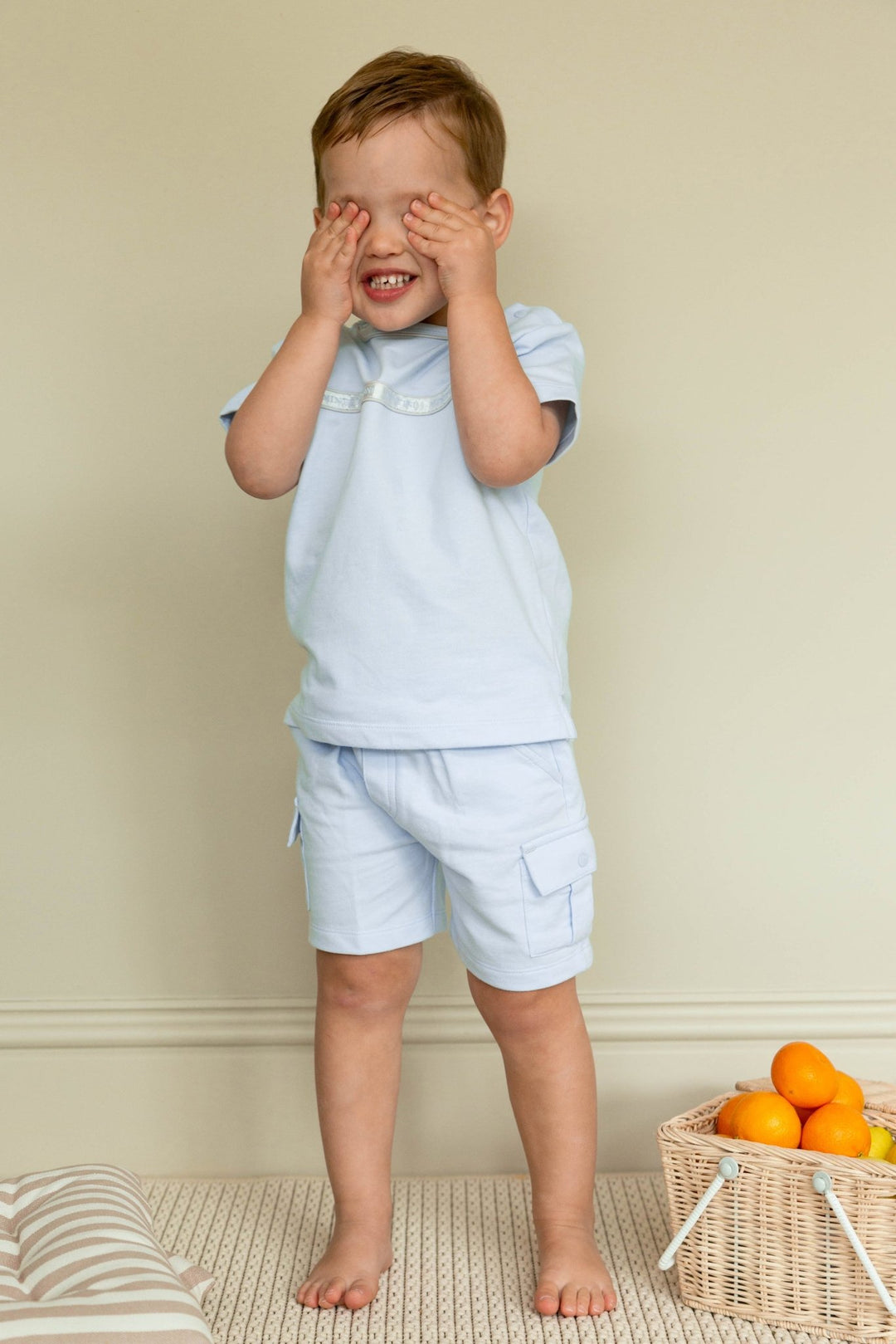 Mintini "Evan" Baby Blue T-Shirt & Cargo Shorts - Millie and John