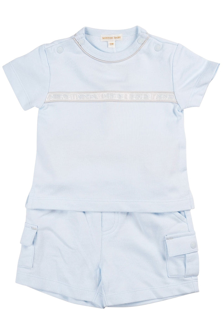 Mintini "Evan" Baby Blue T-Shirt & Cargo Shorts - Millie and John