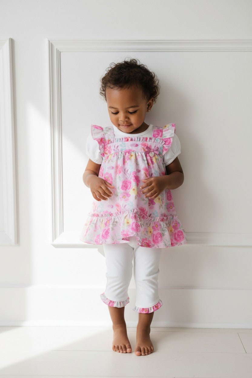 Mintini "Josie" Lilac Floral Broderie Tunic &amp; Leggings - Millie and John