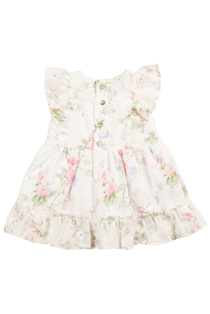 Mintini "Polly" Ivory & Pink Floral Broderie Dress - Millie and John