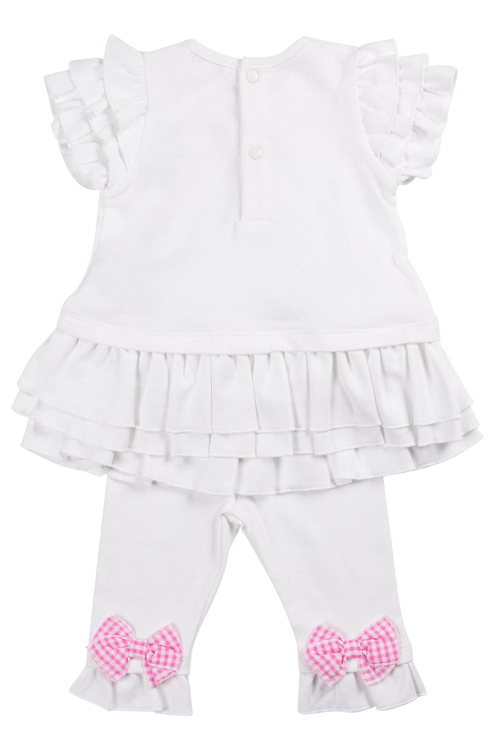 Mintini "Sadie" White Gingham Bow Top & Leggings - Millie and John