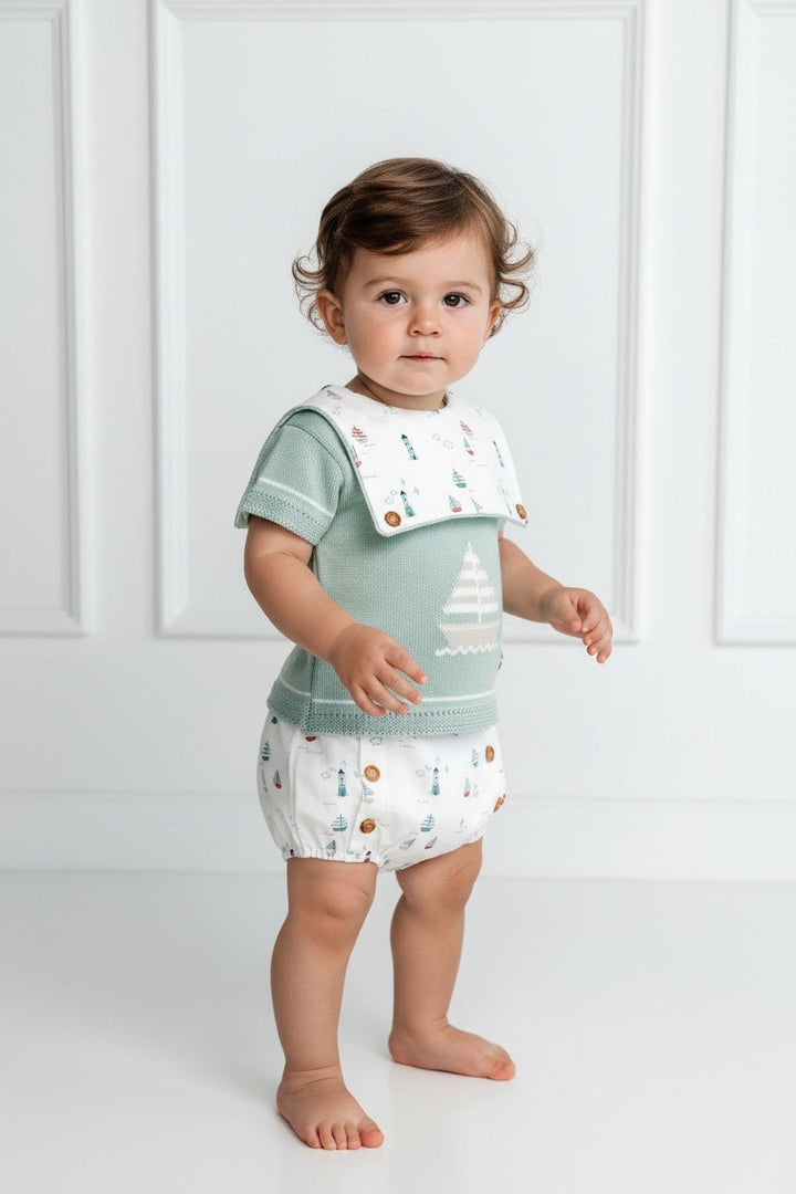 M&amp;J x Granlei "Atlas" Sage Green Knit Sailboat Top &amp; Jam Pants - Millie and John