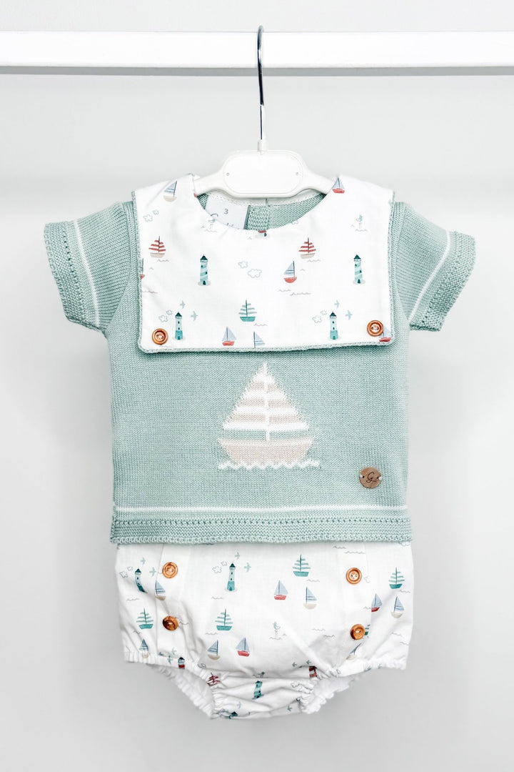 M&amp;J x Granlei "Atlas" Sage Green Knit Sailboat Top &amp; Jam Pants - Millie and John