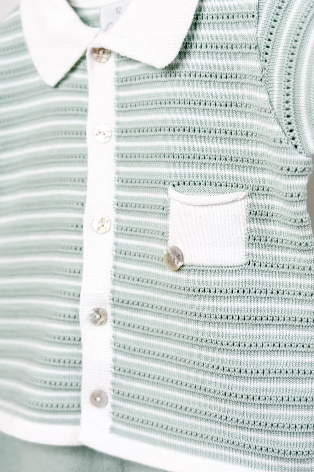 M&amp;J x Granlei "Chance" Sage Green Knit Button - Down Top &amp; Shorts - Millie and John