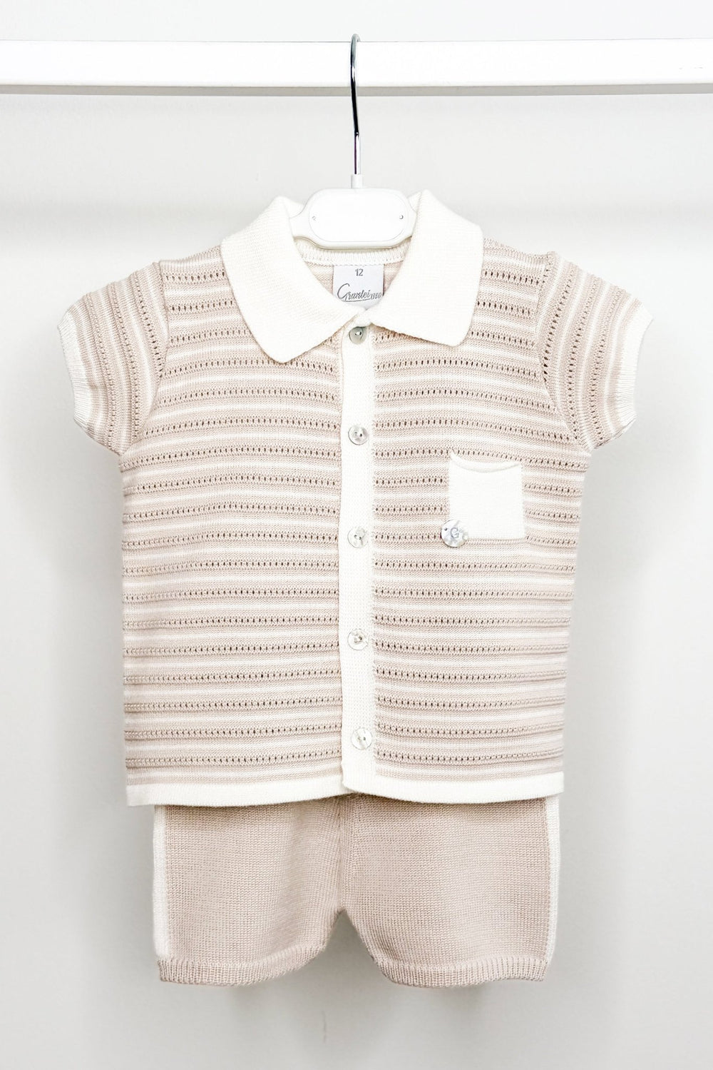 M&J x Granlei "Chance" Stone Knit Button - Down Top & Shorts - Millie and John