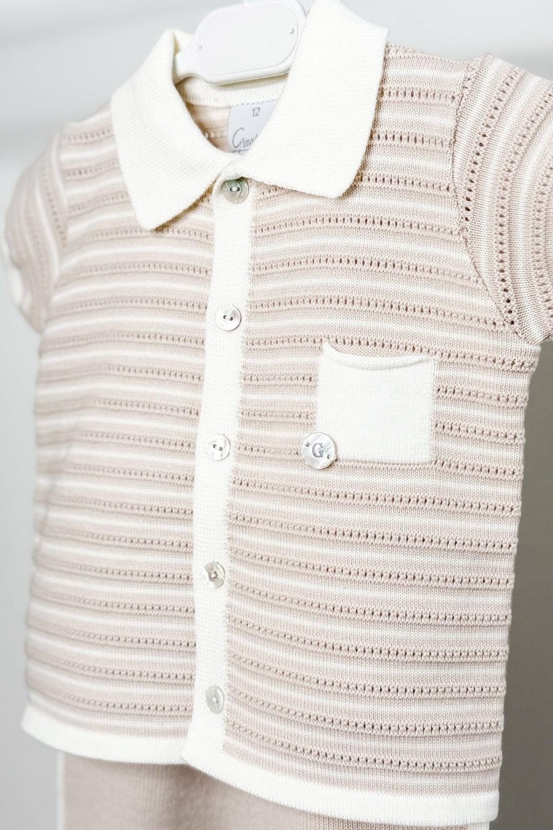 M&amp;J x Granlei "Chance" Stone Knit Button - Down Top &amp; Shorts - Millie and John