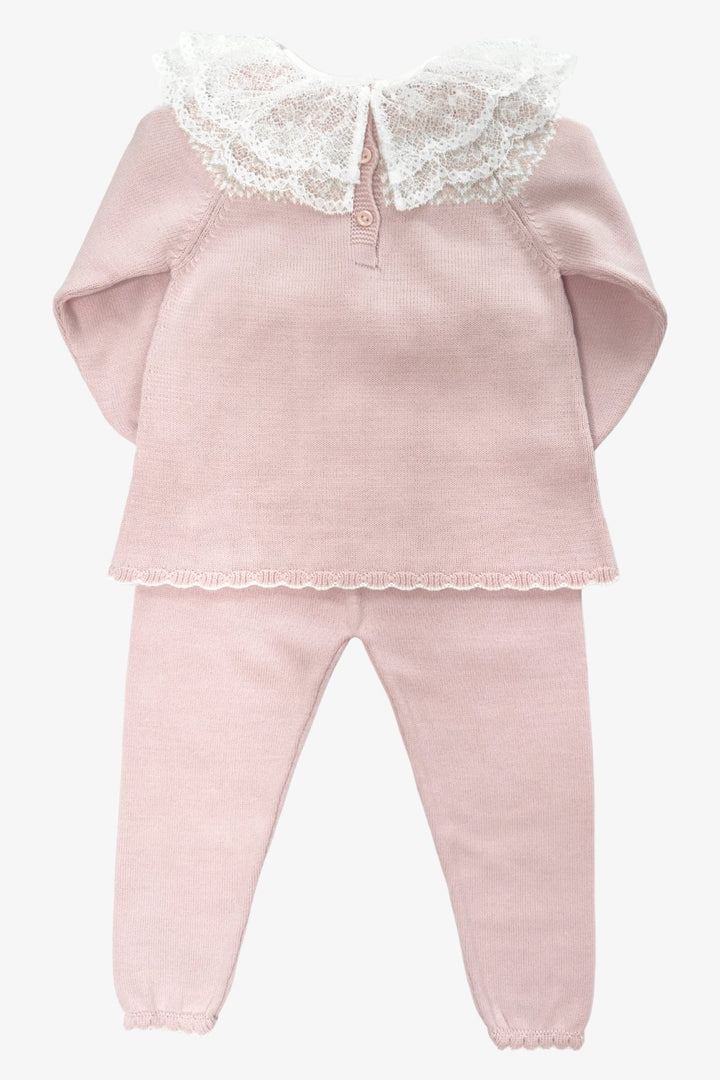M&amp;J x Granlei "Elodie" Dusky Pink Fair Isle Knitted Outfit - Millie and John
