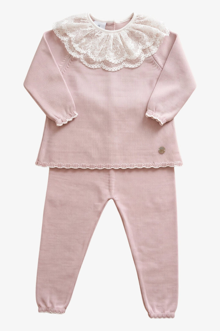 M&amp;J x Granlei "Elodie" Dusky Pink Fair Isle Knitted Outfit - Millie and John