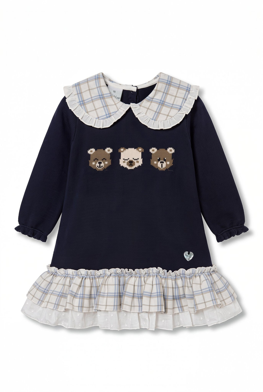 M&amp;J x Granlei "Felicity" Navy Teddy Bear Knitted Dress - Millie and John