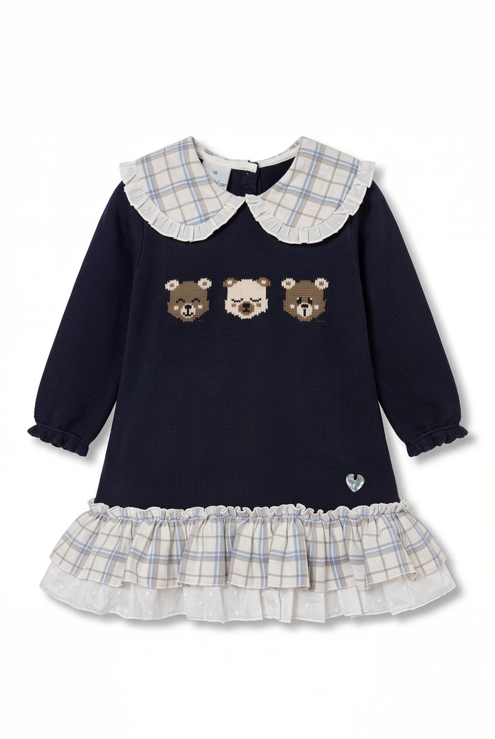 M&amp;J x Granlei "Felicity" Navy Teddy Bear Knitted Dress - Millie and John