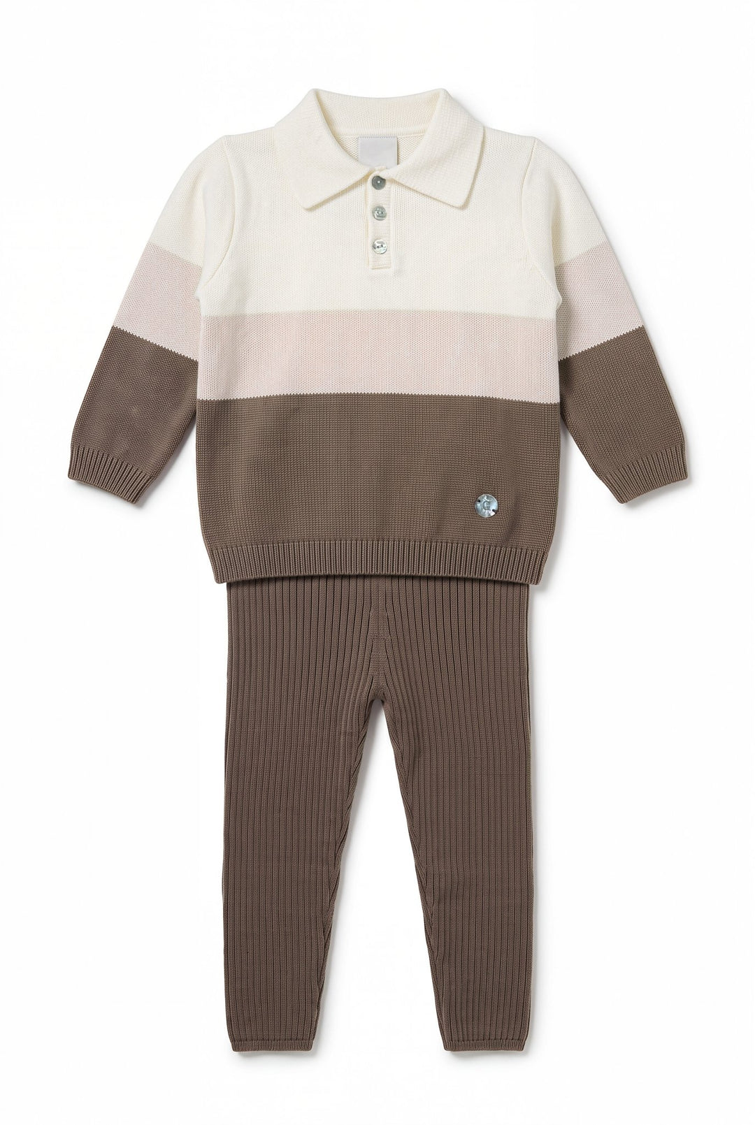 M&amp;J x Granlei "Louis" Chocolate Brown Knitted Polo Shirt &amp; Leggings - Millie and John