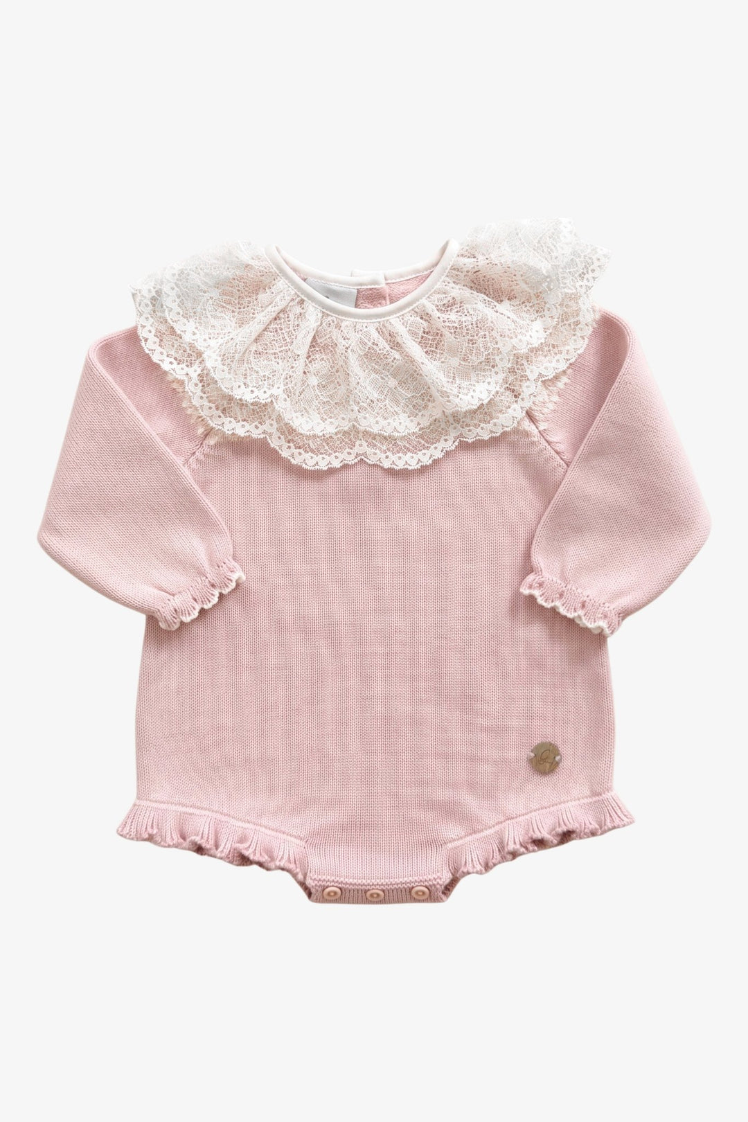 M&amp;J x Granlei "Ottilie" Dusky Pink Fair Isle Knitted Shortie - Millie and John