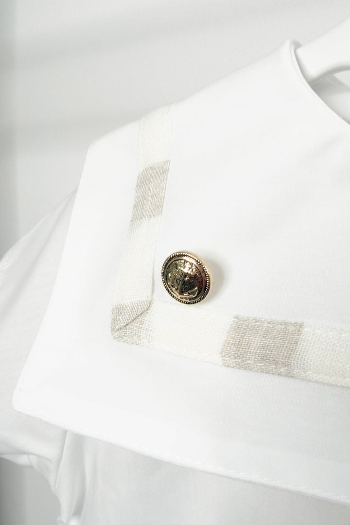 M&amp;J x Puro Mimo "Archie" Beige Stripe Sailor Shirt &amp; Shorts - Millie and John