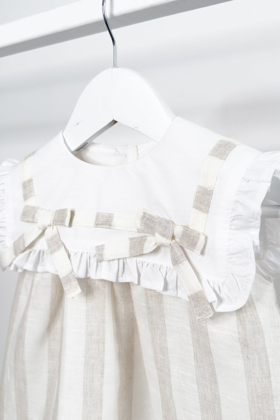 M&amp;J x Puro Mimo "Florence" Beige Stripe Dress - Millie and John