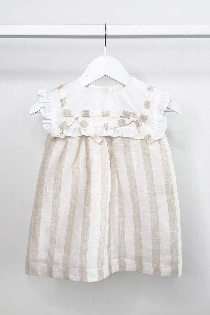 M&amp;J x Puro Mimo "Florence" Beige Stripe Dress - Millie and John