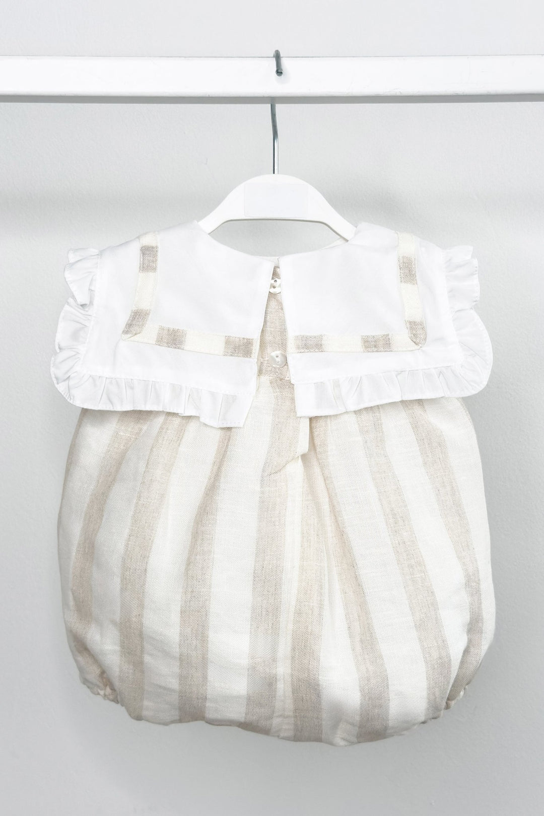 M&amp;J x Puro Mimo "Isabella" Beige Stripe Romper - Millie and John
