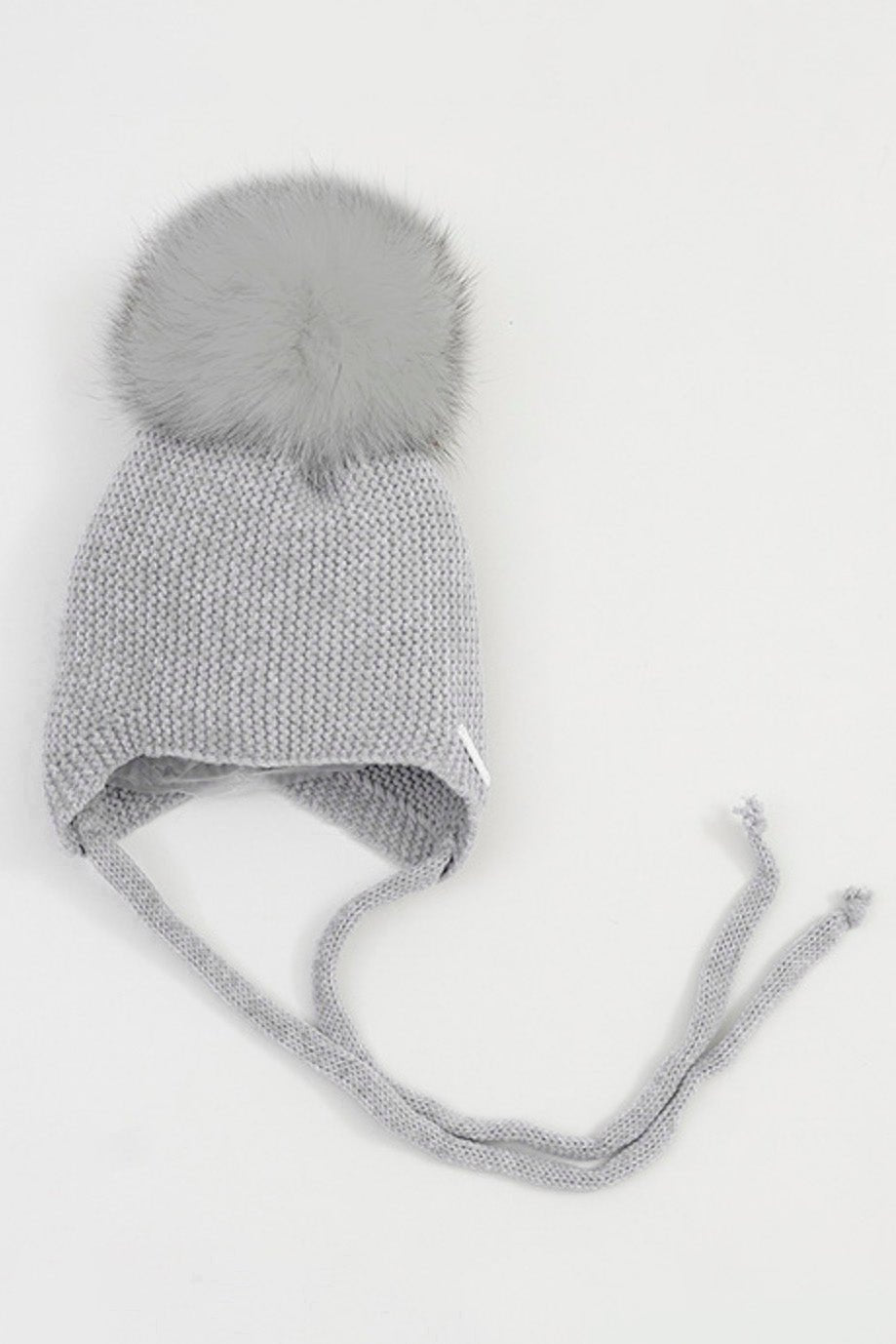 Pangasa Grey Faux Fur Hat with Ties - Millie and John